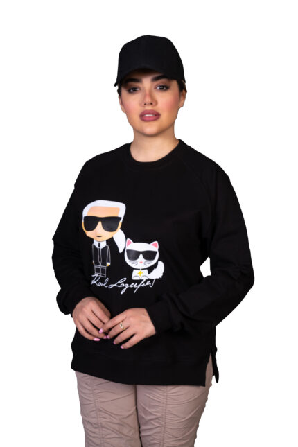 سویشرت زنانه آستین رگلان دورس طرح کارل